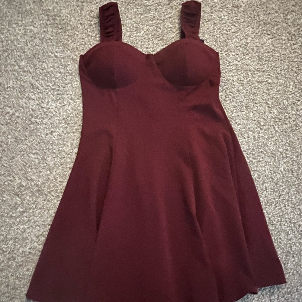 Burgundy skater dress